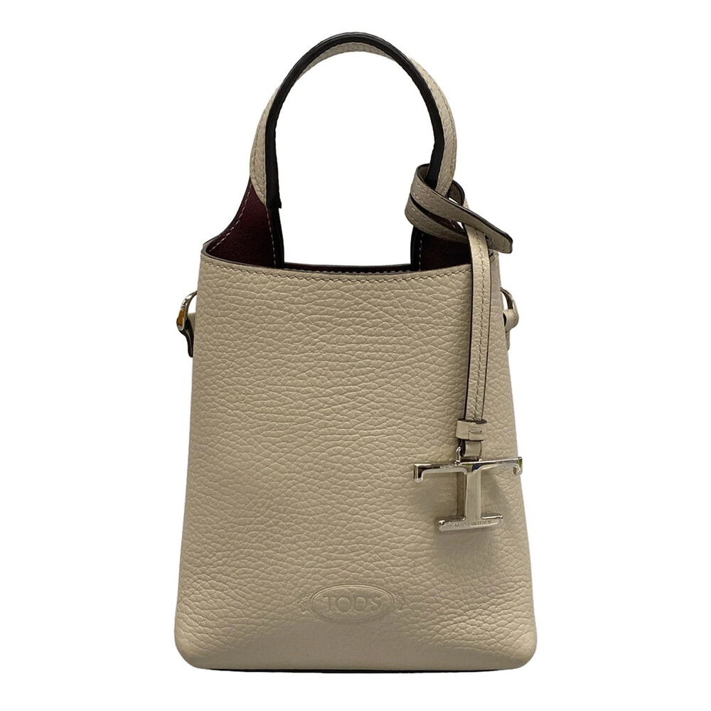 Tod's Gray Beige Leather Handbag #372666T87B